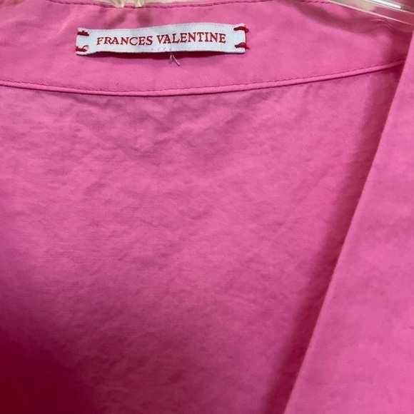 Frances Valentine Pink Cotton V-Neck Short Sleeve Top Size M/L - Picture 2 of 8